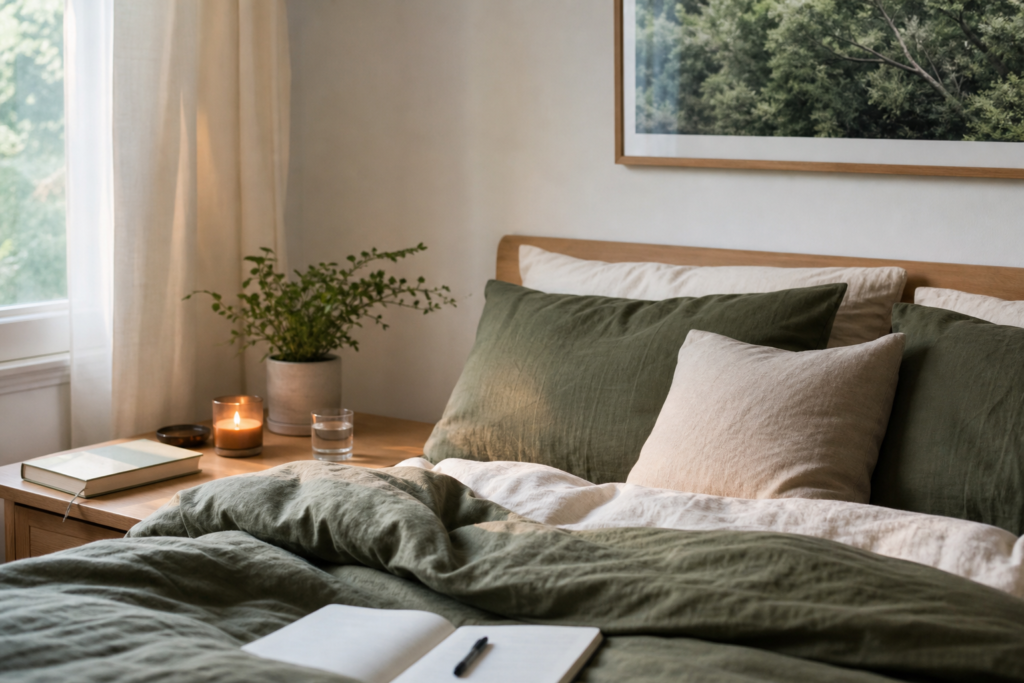 Calm bedroom setup that supports a simple life reset plan and better sleep